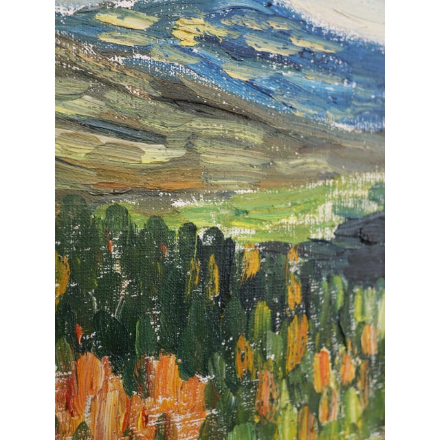 1971 Modernist 'The Hills Beyond' Vintage Original Swedish Expressive Landscape Oil Painting, Framed For Sale - Image 12 of 13