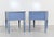 Blue Mid Century Transitional Side Tables in Blue and Gold Newly Painted - A Pair For Sale - Image 8 of 12