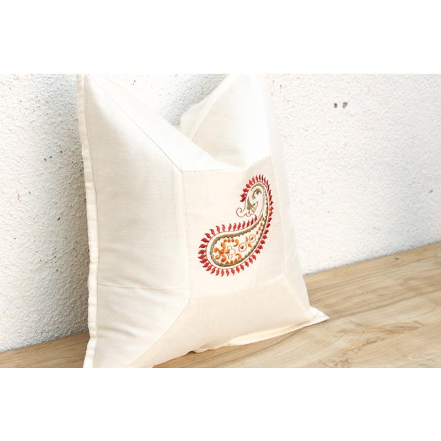 Contemporary Diya Ivory Paisley Pillow Cover For Sale - Image 3 of 6