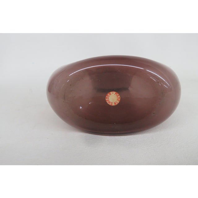 Purple Pinched Bulb Vase Made in Sweden Mid Century Modern Sculpted Glass 4745b For Sale - Image 17 of 17