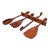 Vintage American Studio Craft Four-Piece Cherrywood Salad Set For Sale