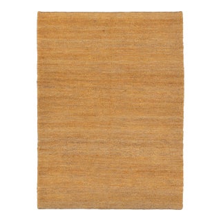 Gold Solid Handwoven Premium Natural Jute Yarn Flatweave Rug 8x10 Ft. For Sale