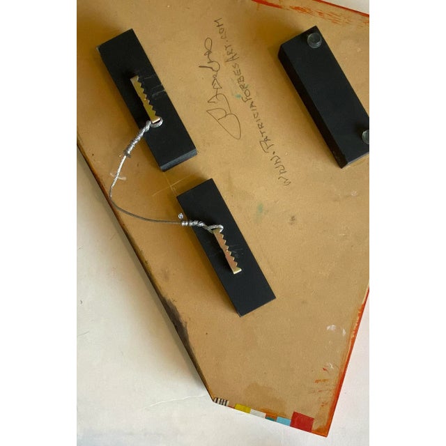 Red "Chevron" Contemporary Geometric Striped Collage For Sale - Image 8 of 10