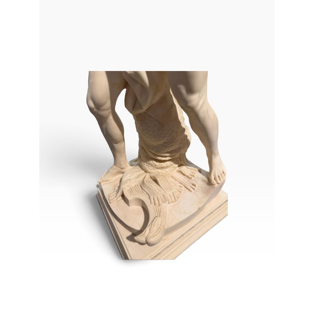 Alabaster Mid-Century Italian Alabaster Replica of Bernini’s David Sculpture by A. Santini For Sale - Image 8 of 10
