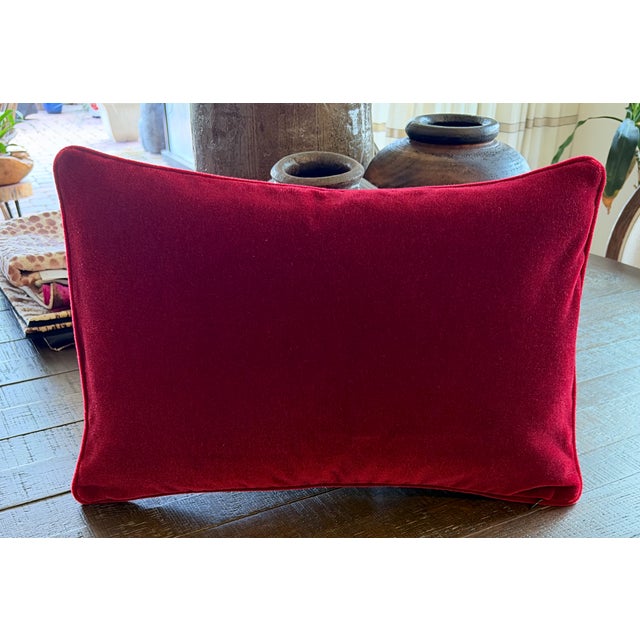 Brand new product Reversible Mohair pillow Zipper closure with removable high quality down feather insert Pillow is stored...