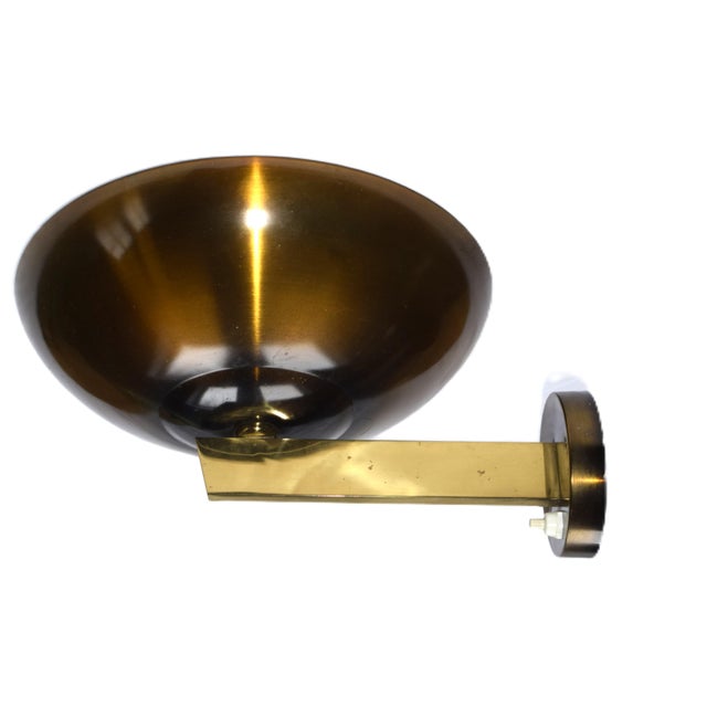 Bauhaus Vintage Art Deco Bauhaus Wall Lamps in Brass, 1930s, Set of 2 For Sale - Image 3 of 10