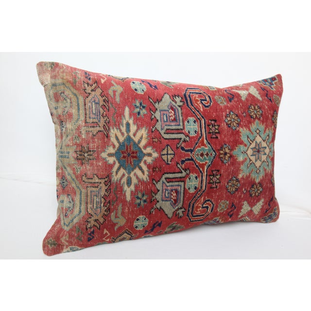 Handmade Rug Pillow Cover – Vintage Turkish Rug Cushion Case -16'' X 24'' For Sale - Image 4 of 10