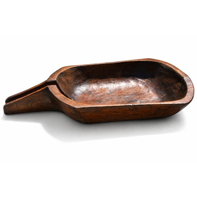 Monumental 39" Solid Wood Antique Trough for Fountain Planter Harvest Bucket Hand Carved For Sale - Image 14 of 15