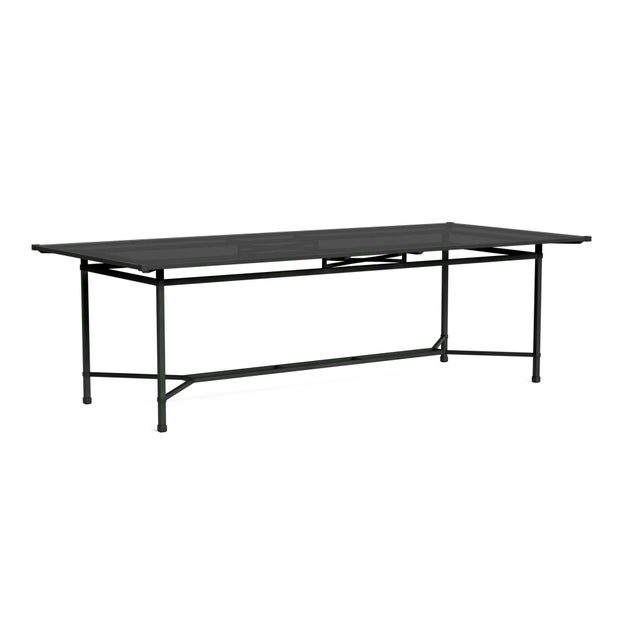 Brown Jordan Venetian 44" x 98" Dining Table - Glass Top in Black Jade For Sale