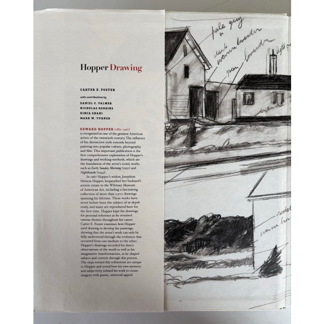 Edward Hopper Hopper Drawing Edward Hopper First Edition Hardcover in Dust Jacket by Carter E. Foster For Sale - Image 4 of 12