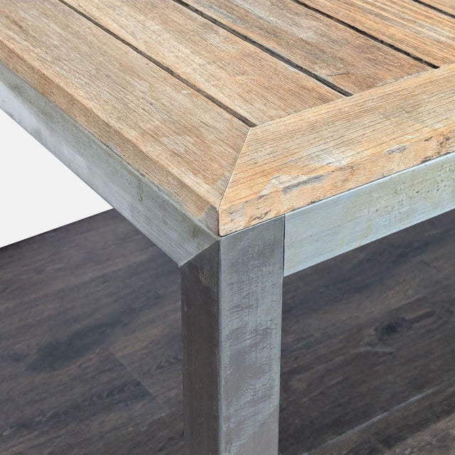 Kingsley-Bate Tiburon Modern Rectangular Teak and Metal Outdoor Dining Table For Sale - Image 4 of 5