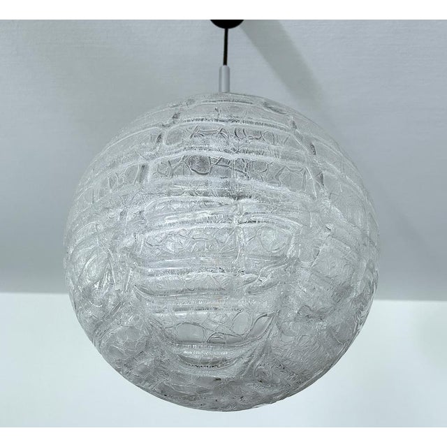 Metal Large Murano Glass Pendant Light from Doria, 1950s For Sale - Image 7 of 16
