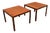 1960s Danish Modern Hans Olsen for Finn Lindebo Teak and Rosewood Side Tables - a Pair For Sale