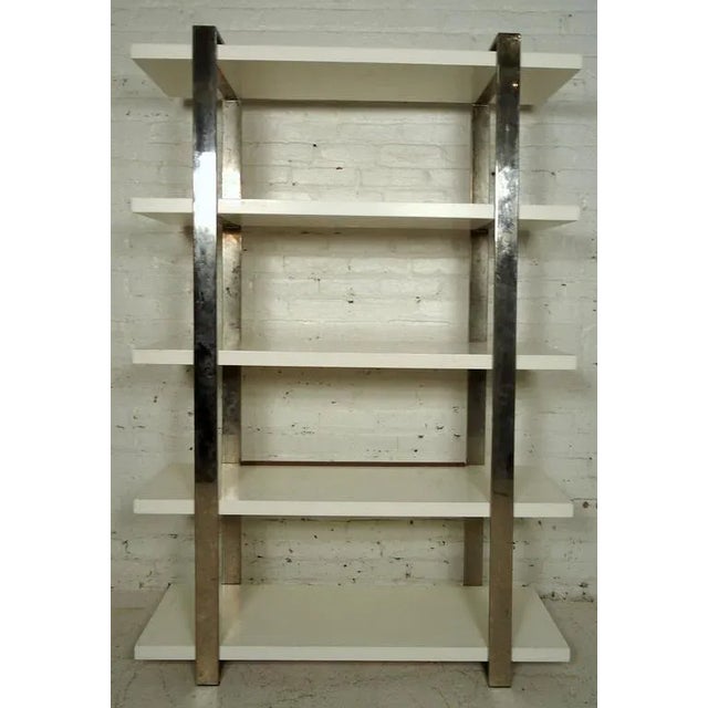 Chrome Mid-Century Chrome Frame Bookcase For Sale - Image 8 of 8