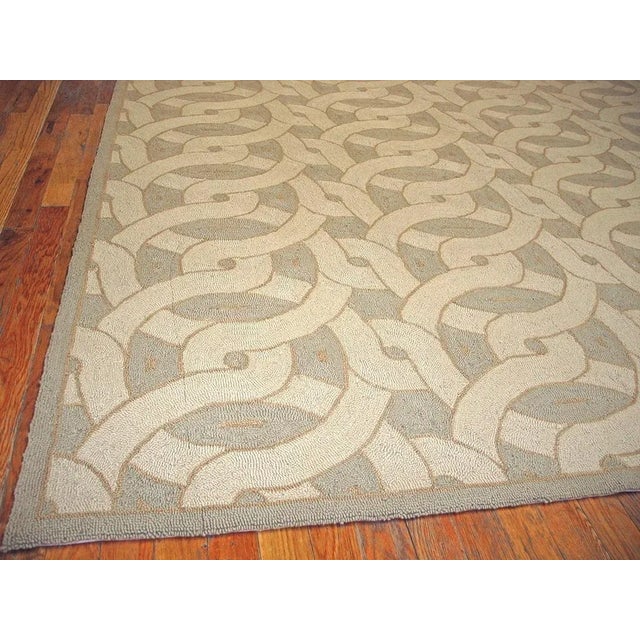 Contemporary Contemporary Handmade Cotton Hooked Rug ( 10' x 14' - 305 x 427 cm ) For Sale - Image 3 of 5