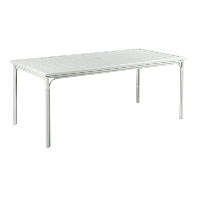 Woodbridge Furniture Carlyle Outdoor Dining Table, Cloud White Finish For Sale