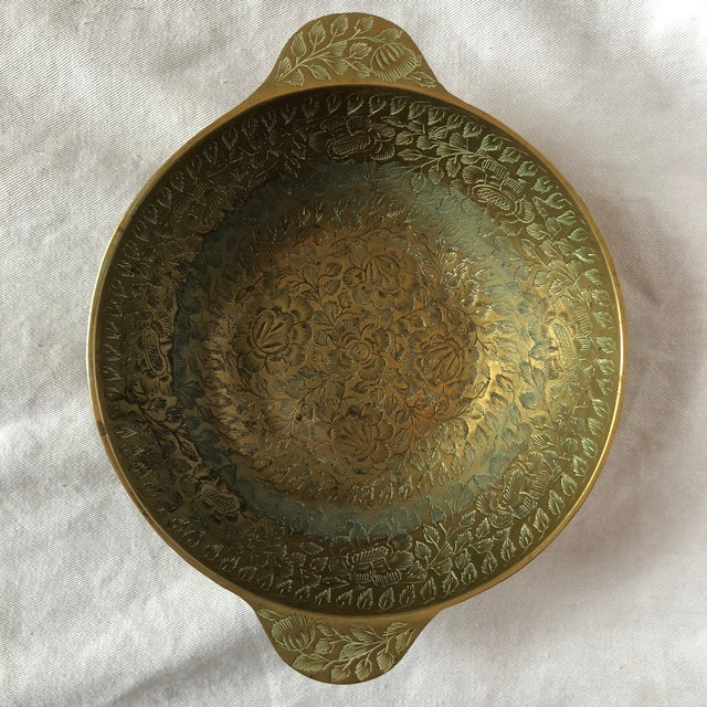 Indian Brass Etched Bowl Chairish