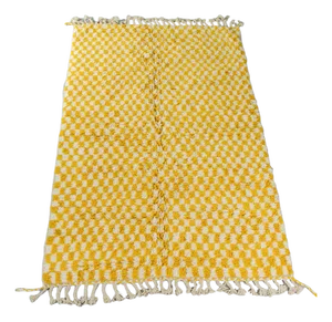 Tiny Lemon Check Berber Rug, 2010s