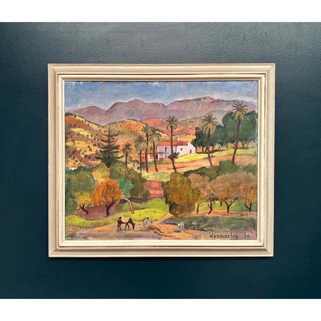 Pierre Van Der Stok, Landscape, 1960, Oil Painting on Canvas, Framed For Sale - Image 13 of 16