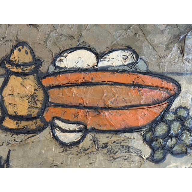 1950s Mid-Century Modernist School of Paris Impasto Still Life by Philippe Marchand (18" X 15") For Sale - Image 5 of 18