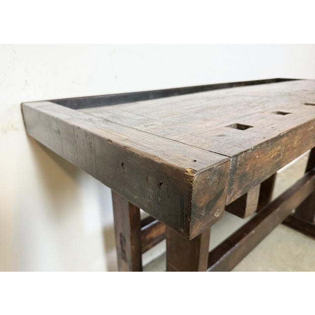 Vintage Industrial Carpenters Workbench, 1950s For Sale - Image 13 of 16