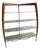 Italian Cherry Wood Wall Unit with Lacquered Back Panel and Glass Shelves, 1980s For Sale