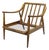 Vintage Mid Century Modern Danish Style Sculptural Walnut Lounge Arm Chair For Sale