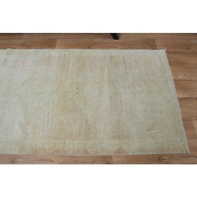 Beige 1970s Vintage Handmade Wool Cotton Turkish Beige Area Rug For Sale - Image 8 of 11