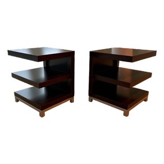 Stunning Minimalist Three Tiered Rectangle End/Side Tables For Sale