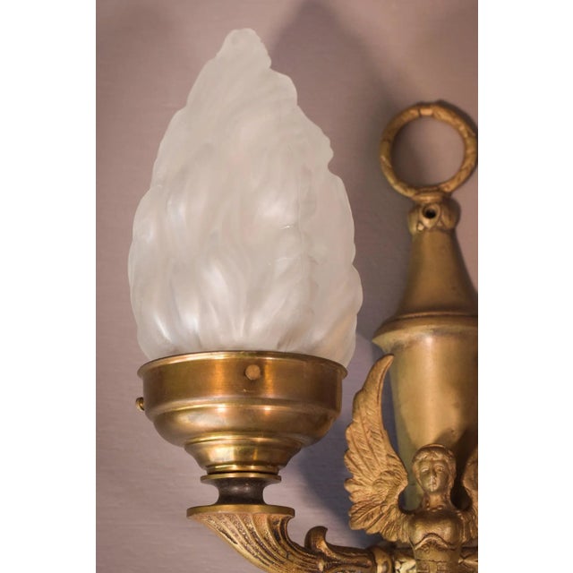 Classical Glass Wall Lamps with Angels, Set of 2 For Sale - Image 6 of 18