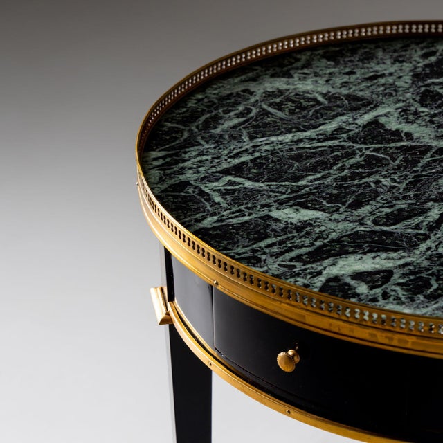 Ebonized Side Table with green Marble Top, France 2nd Half 19th Century For Sale In New York - Image 6 of 6