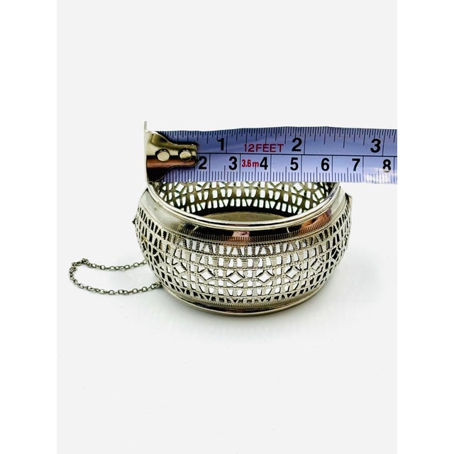 Whiting & Davis Co. Vintage 1970's Signed Wide Hinged Cuff Bracelet For Sale - Image 10 of 11