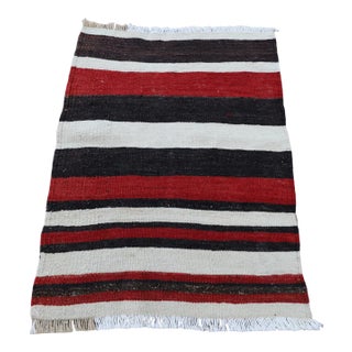 1980s Tribal Red Striped Cappadocia Kilim For Sale