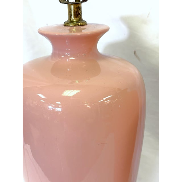 Vintage Mid Century Barbiecore Pink Ceramic Lamps- A Pair For Sale - Image 10 of 14