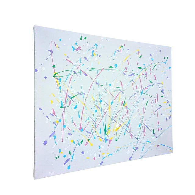 Jackson Pollock Original Abstract Expressionist Splatter Painting on Canvas For Sale - Image 4 of 18