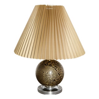 Art Deco Style Table Lamp in Wood and Metal, 1960s For Sale