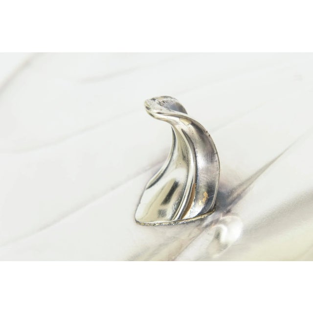 Silver Vintage Silver-Plate Footed Bowl Mid Century Modern For Sale - Image 8 of 11