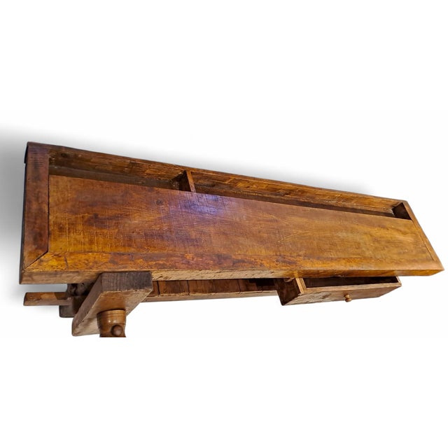 Vintage Poplar Carpenters Bench, 1920s For Sale - Image 6 of 12