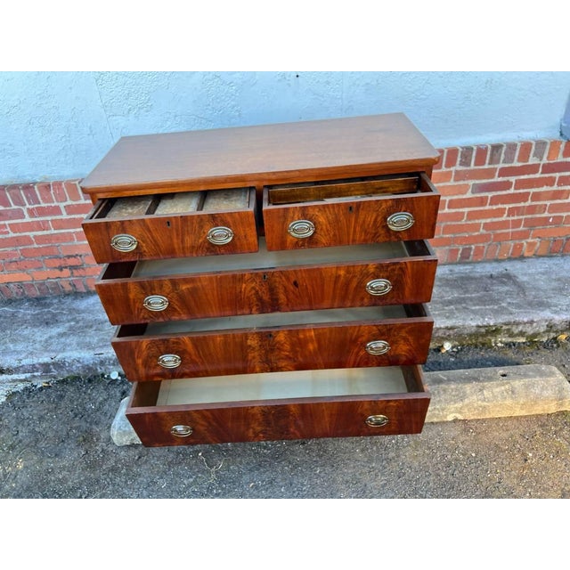 Antique George IIIl Quality Mahogany Chest of Five Drawers For Sale - Image 11 of 11
