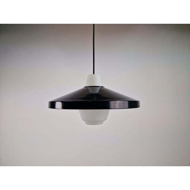 Opaline Glass Pendant Lamp attributed to Louis Kalff for Philips, 1960s For Sale - Image 9 of 12
