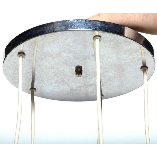 Goffredo Reggiani 1960s Goffredo Reggiani Five Tiered Chrome Globe Hanging Lamp For Sale - Image 4 of 6