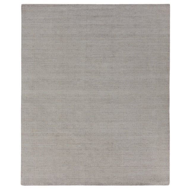Lincoln Hand loom Bamboo/Silk Silver Rug-12'x15' For Sale