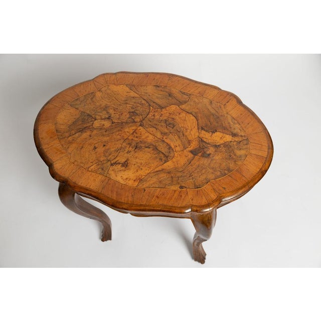 Biedermeier Burl Walnut Side Table For Sale - Image 6 of 7