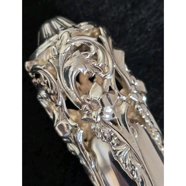 Sterling Silver Pierced Posy Holder by Hugh Crawshaw, Sheffield, 2004 For Sale - Image 3 of 18