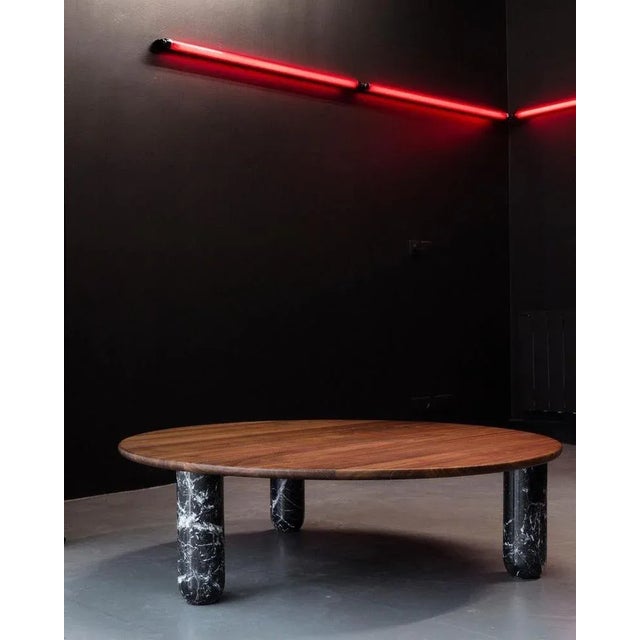 Large Round Black Marble Sunday Coffee Table by Jean-Baptiste Souletie For Sale - Image 6 of 8