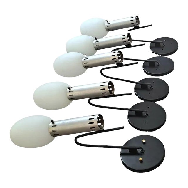 Italian Wall Sconces by Stilnovo - Set of 5 For Sale