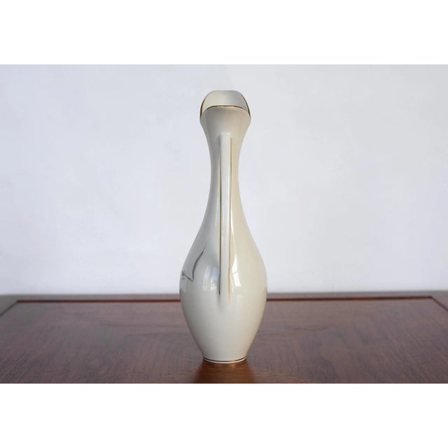 Lindner Mid Century Lindner Bavaria Kueps Hand-Painted Smoking Flapper Girl Porcelain Vase For Sale - Image 4 of 7