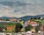 Textile Robert Mendoze Original Oil Painting, French Coastal Harbor, Signed and Dated 1967, Framed For Sale - Image 7 of 11