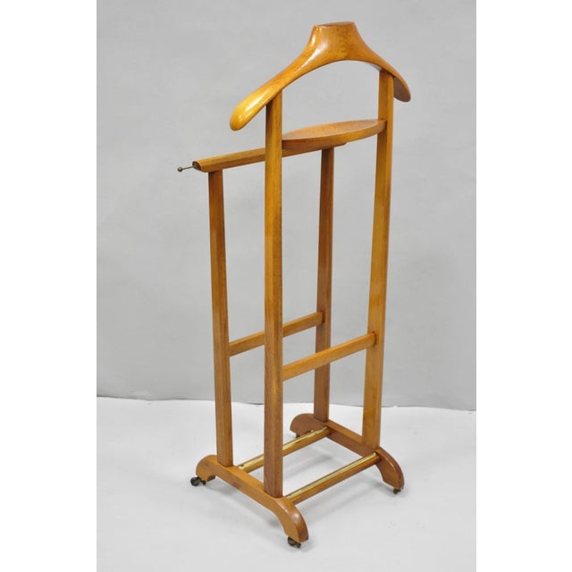 Vintage Fratelli Reguitti Italian Beech Wood 2 Tier Gentleman's Clothing Valet For Sale - Image 14 of 16