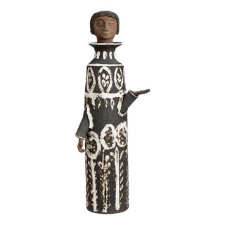 Albert Thiry, Robed Figure' French Stoneware Sculpture1960s, Stoneware For Sale